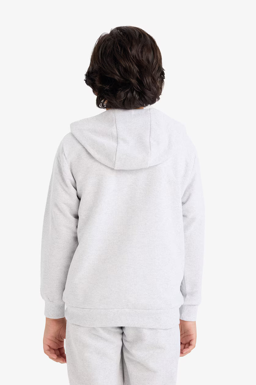 DeFacto : Boy Regular Fit Pique Zip-Up Hoodie