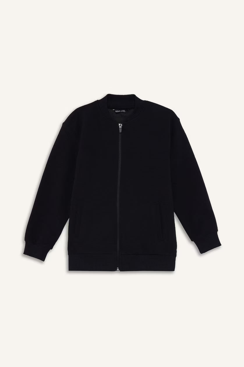DeFacto : Regular Fit Bomber Collar Zip-Up Sweatshirt