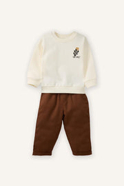 DeFacto : Baby Boy Slogan Print Sweatshirt Fabric 2 Piece Set