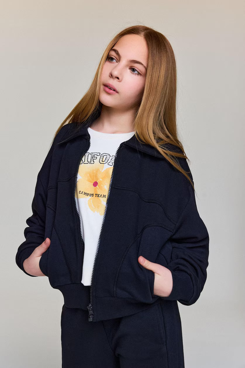 DeFacto : Girl Zip-Up Cardigan