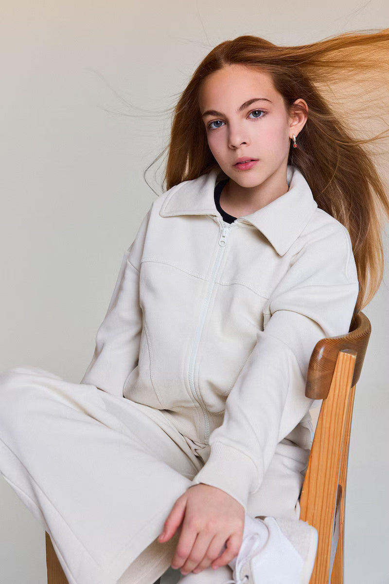 DeFacto : Girl Polo Collar Zip-Up Sweatshirt