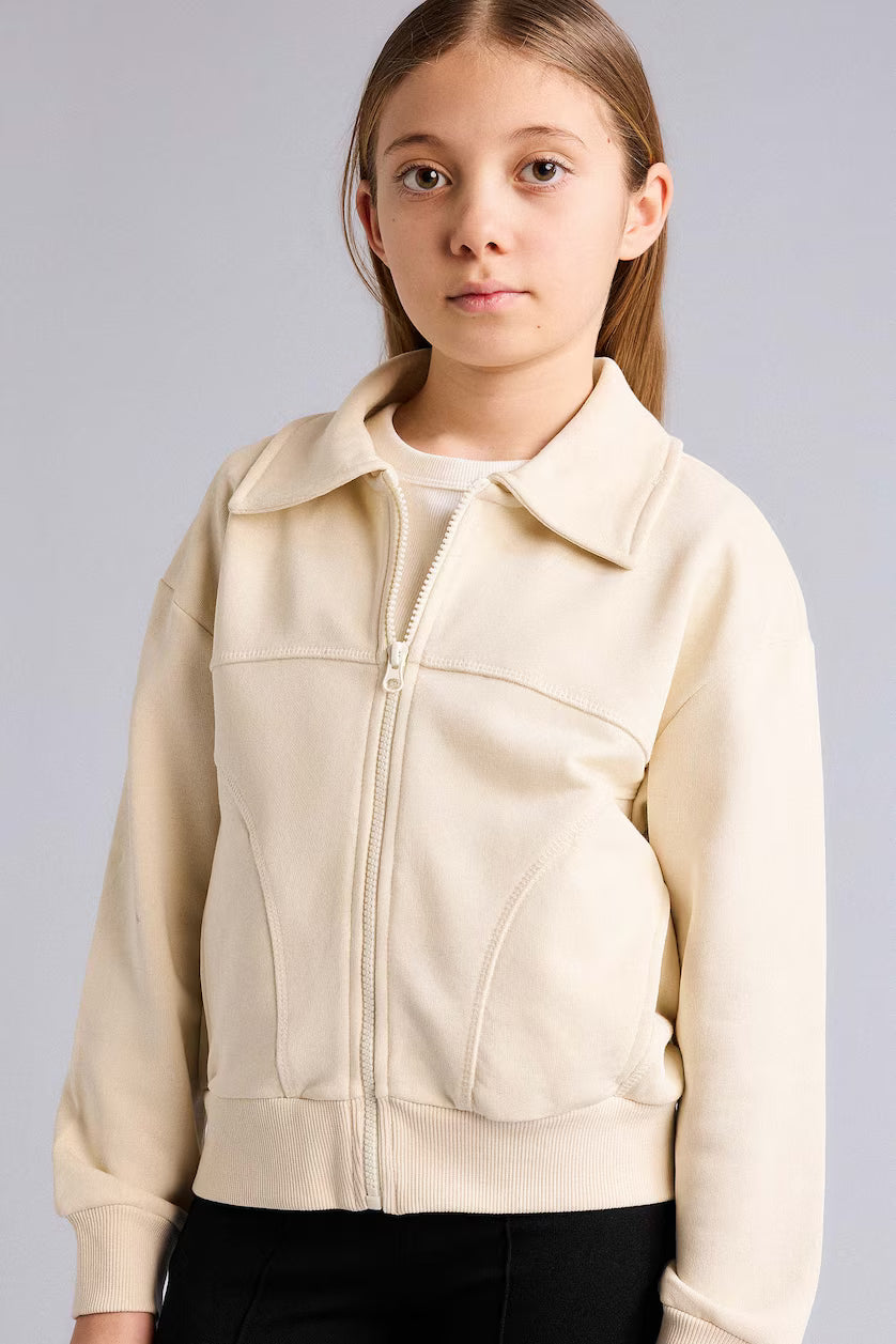 DeFacto : Girl Polo Collar Zip-Up Sweatshirt