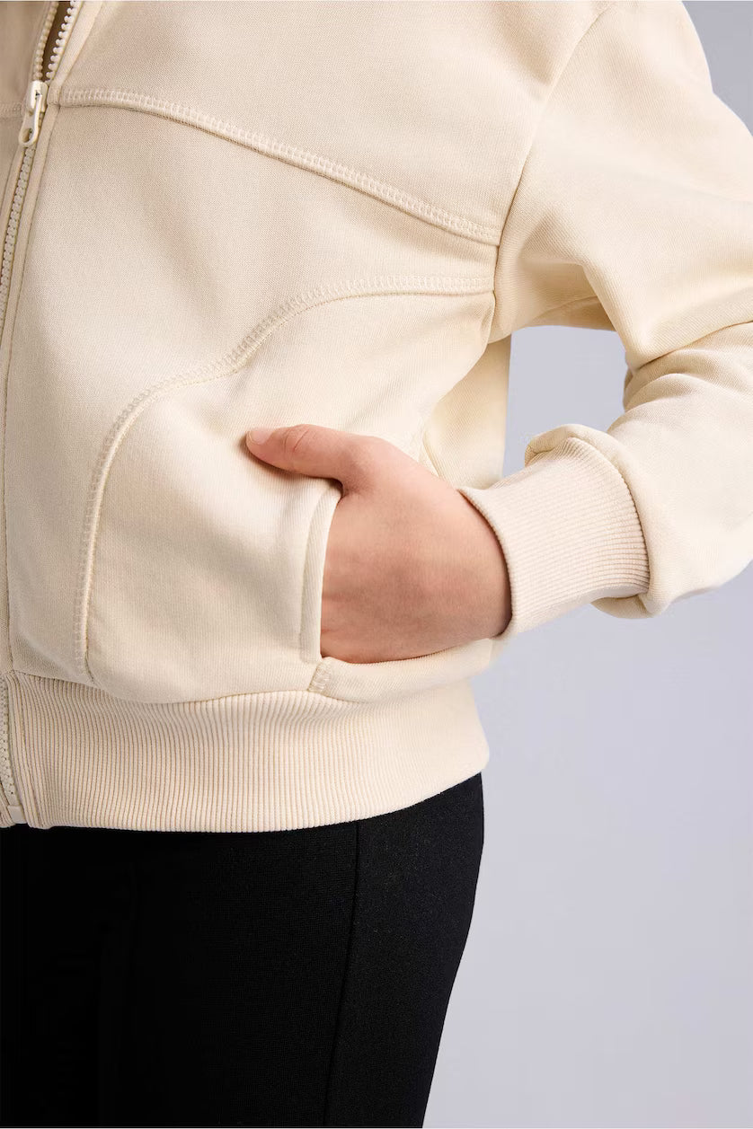 DeFacto : Girl Polo Collar Zip-Up Sweatshirt