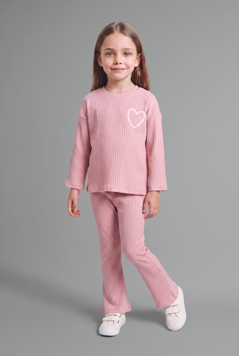 DeFacto : Baby Girl Heart Patterned Ribbed Camisole 2 Piece Set
