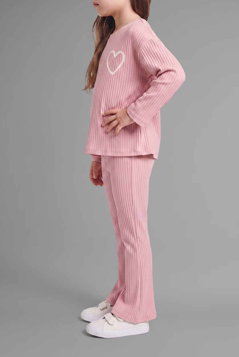 DeFacto : Baby Girl Heart Patterned Ribbed Camisole 2 Piece Set