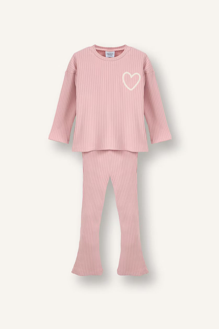 DeFacto : Baby Girl Heart Patterned Ribbed Camisole 2 Piece Set